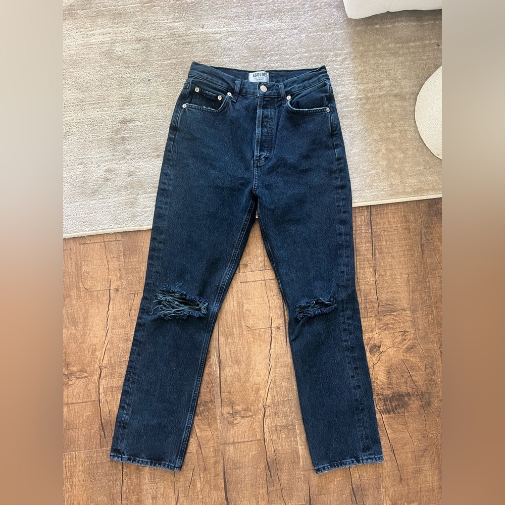 Agolde High Rise Ripped Jeans - Picture 6 of 8